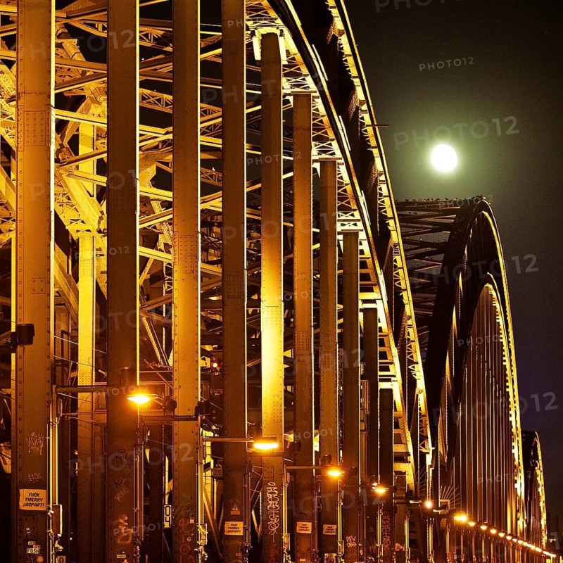 Hohenzollern Bridge at Full Moon