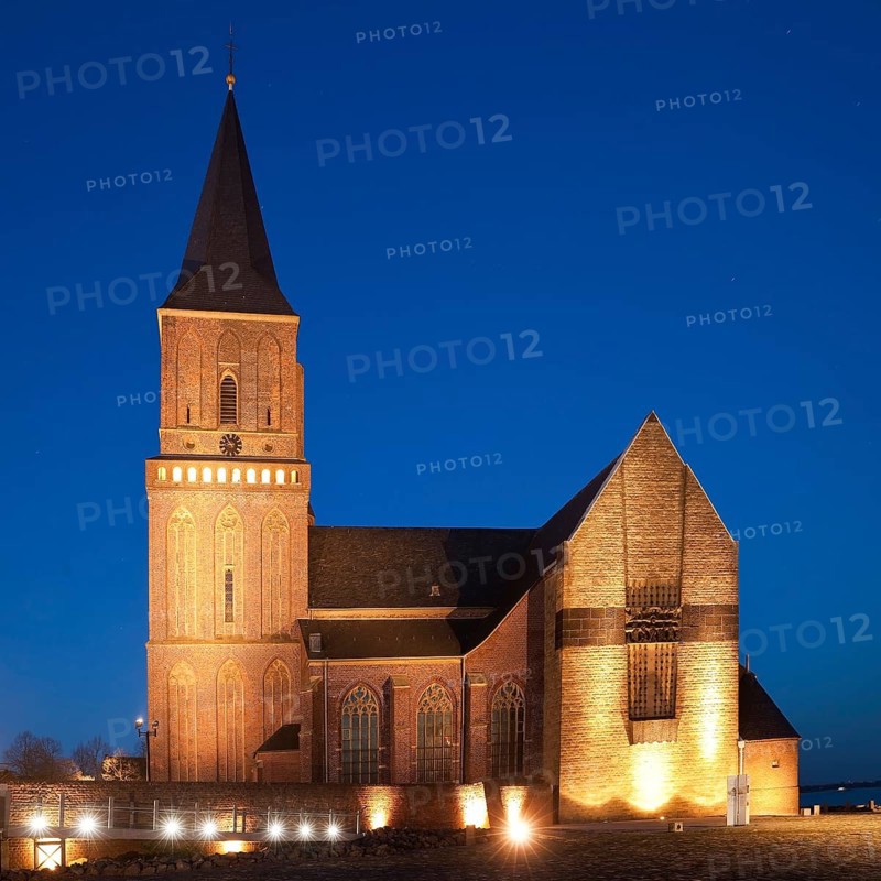 Illuminated Martini church in the evening