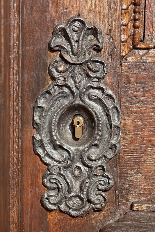 Old door lock on old water towers