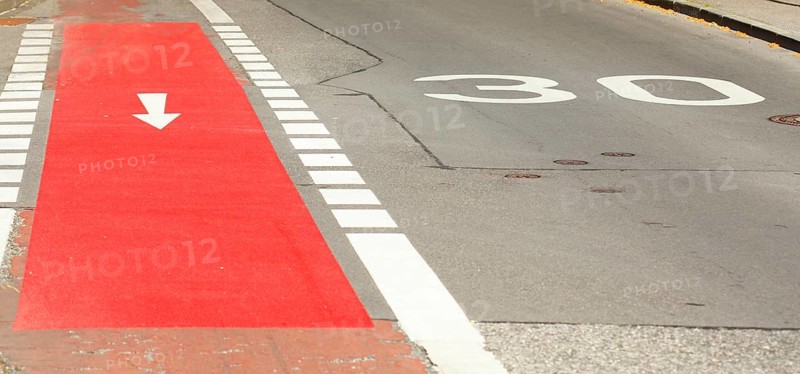 Red bicycle path