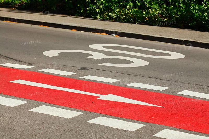 Red bicycle path