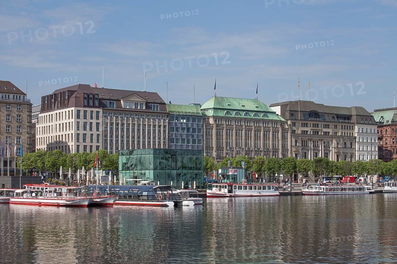 Jungfernstieg Inner Alster Lake and pier