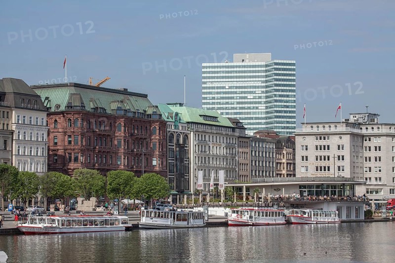 Jungfernstieg Inner Alster Lake and pier