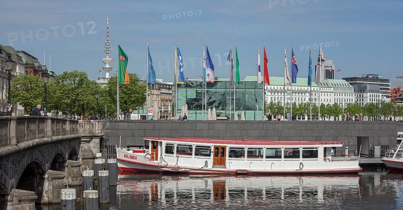 Jungfernstieg Inner Alster Lake and pier