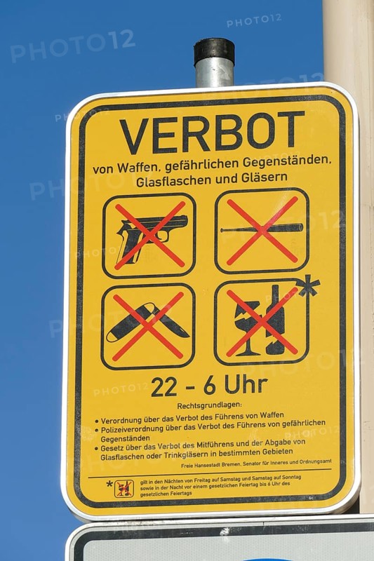 Weapon prohibition sign