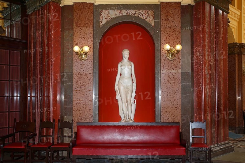 Art Nouveau figure in the entrance hall of the spa Gellert-Bad