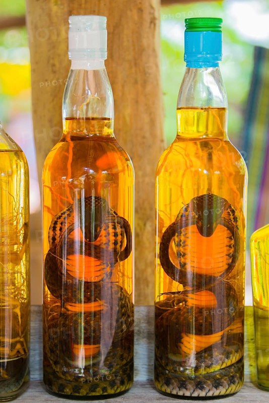 Rice wine with cobras