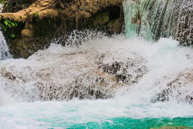 Splashing water of a waterfall