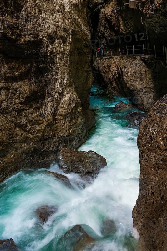 Torrential mountain river Partnach in the Partnach Gorge