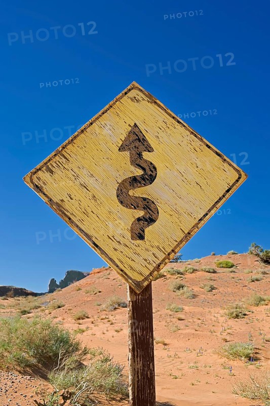 Wooden Zigzag traffic sign post