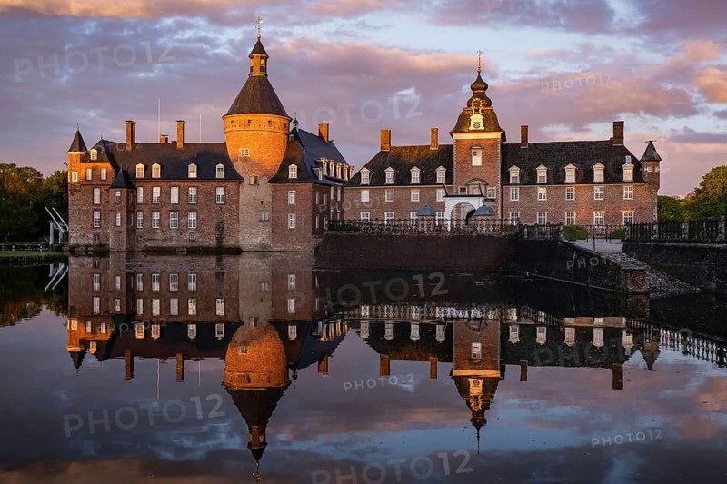 Anholt moated castle in the evening light