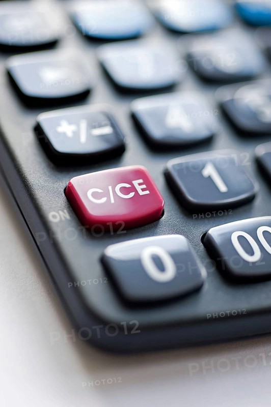 Desk calculator with C and CE key