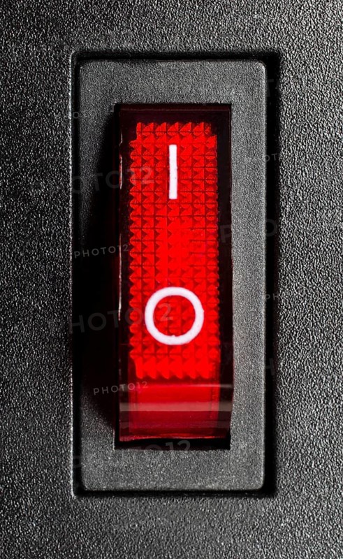Illuminated switched-on power switch