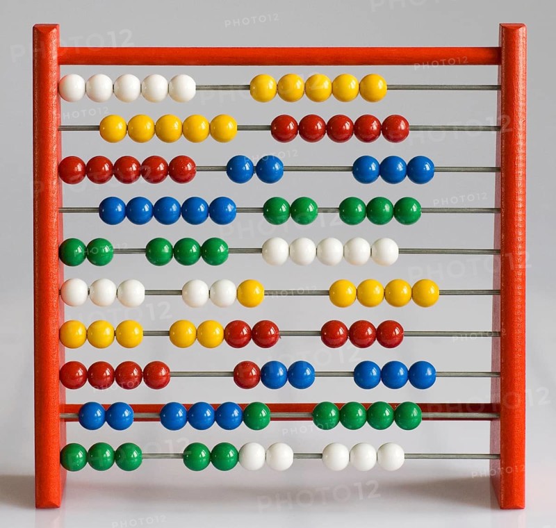 Abacus with coloured balls