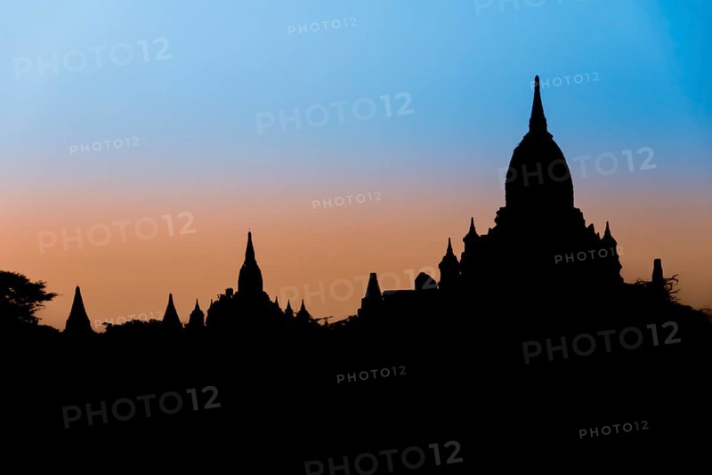 Pagodas in backlight