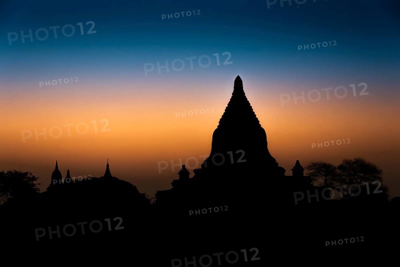 Pagodas in backlight