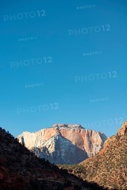 View through Zion Canyon to the Altar of Sacrifice