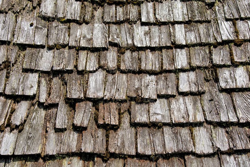 Wood shingles of a Tyrolean mountain hut