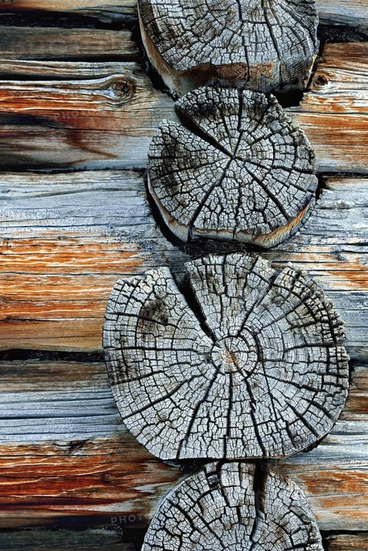 Weathered wooden beams