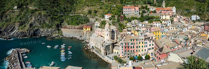 View of Vernazza with harbor