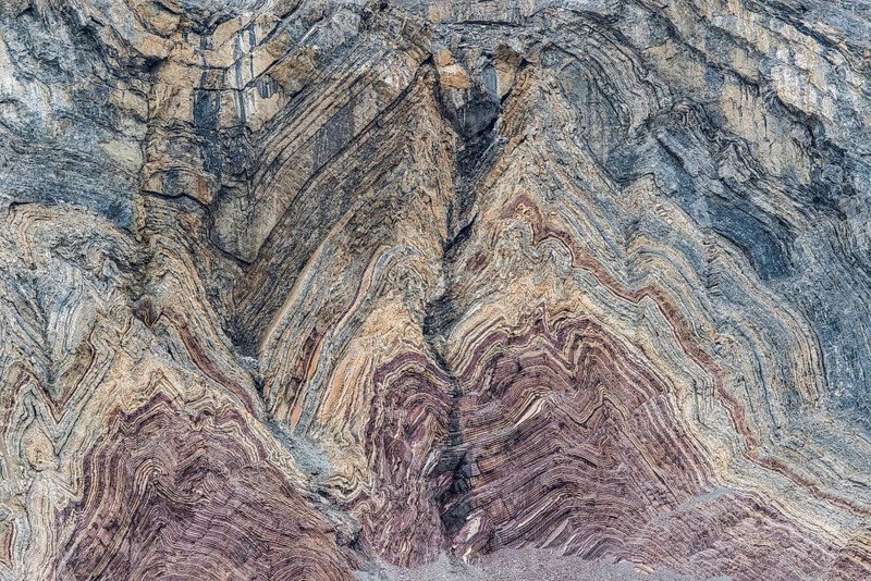 Unfolded former seabed