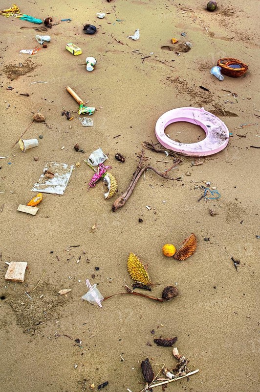 Trash on the beach