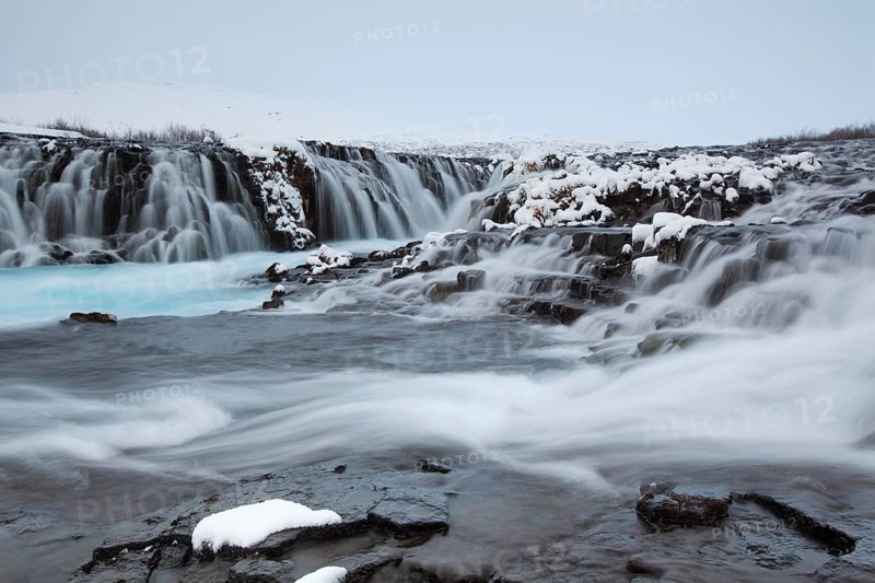 Waterfall Bruarfoss in winter