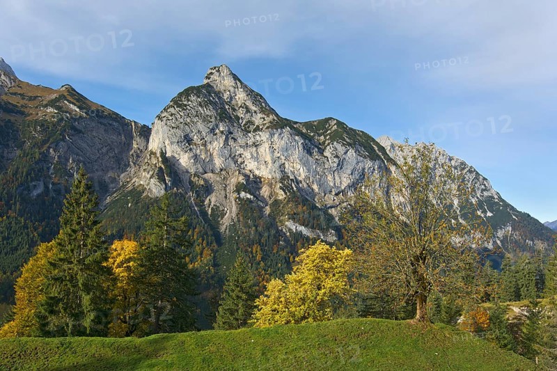 View from the Hasentalalm pasture on the Rosskopf peak
