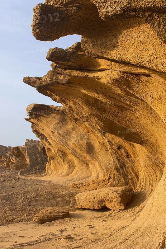 Washed out rock face