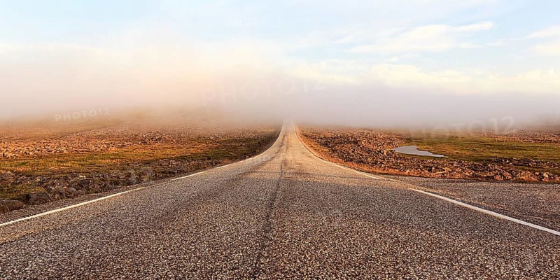 Road through a barren plateau