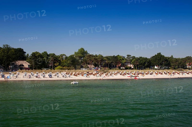 Beach chairs on the beach in Niendorf