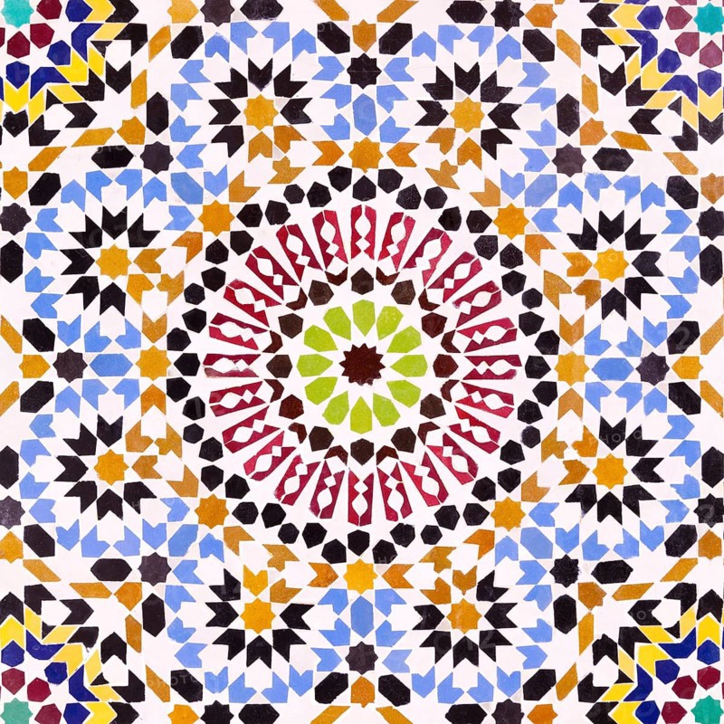 Moroccan zillij mosaic tile decoration