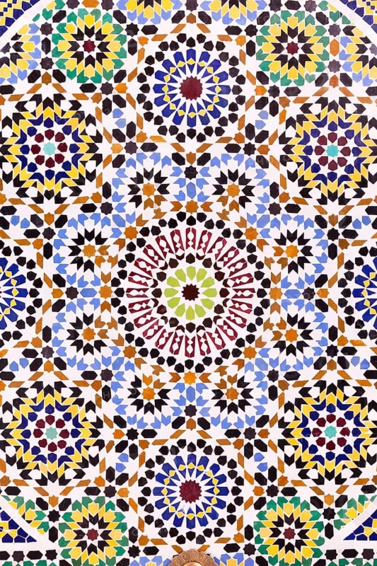 Moroccan zillij mosaic tile decoration