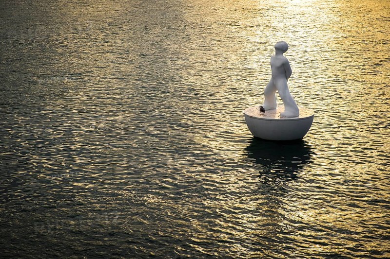 Floating statue