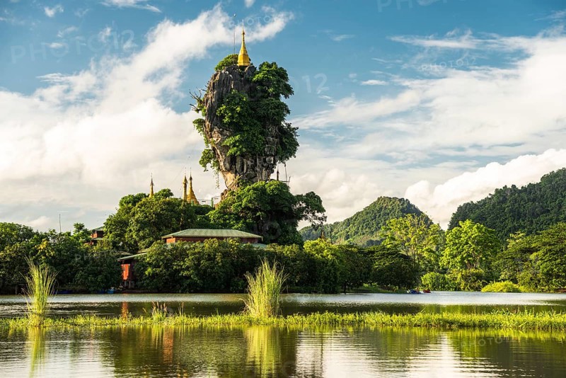 Kyauk Kalap pagoda on a rock