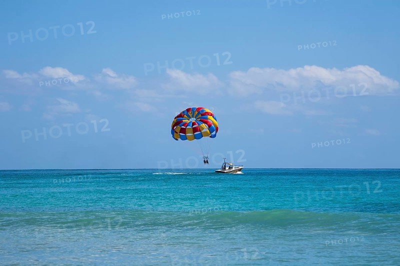 Parasailing on the Caribbean Sea