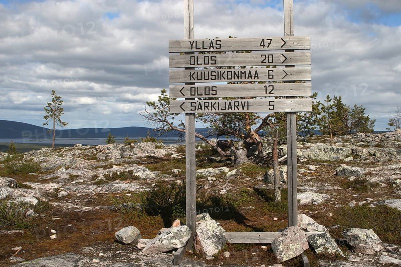 Signpost on road