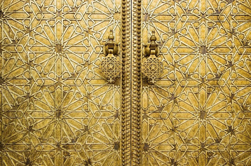 Brass door and door knocker