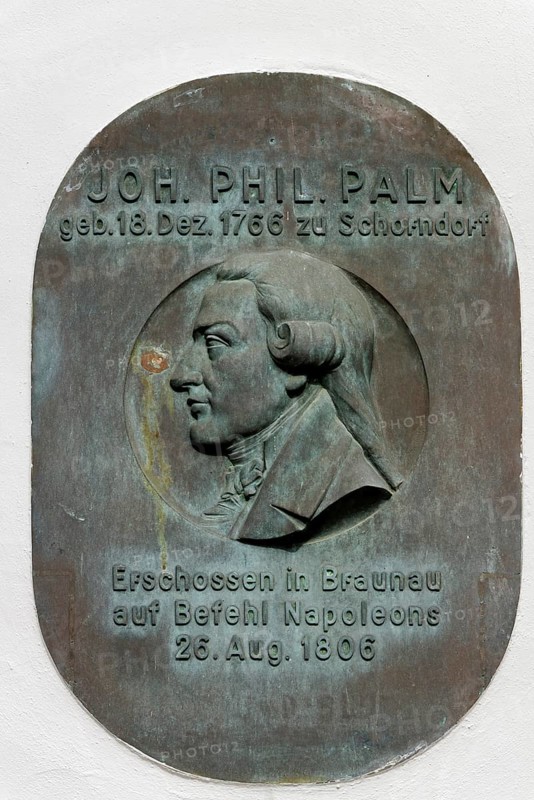 Commemorative plaque to bookseller Johann Philipp Palm