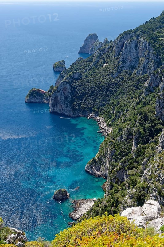View from the park on cliff with Faraglioni rocks