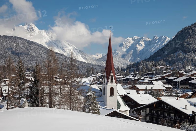 Townscape with Karwendel Mountains