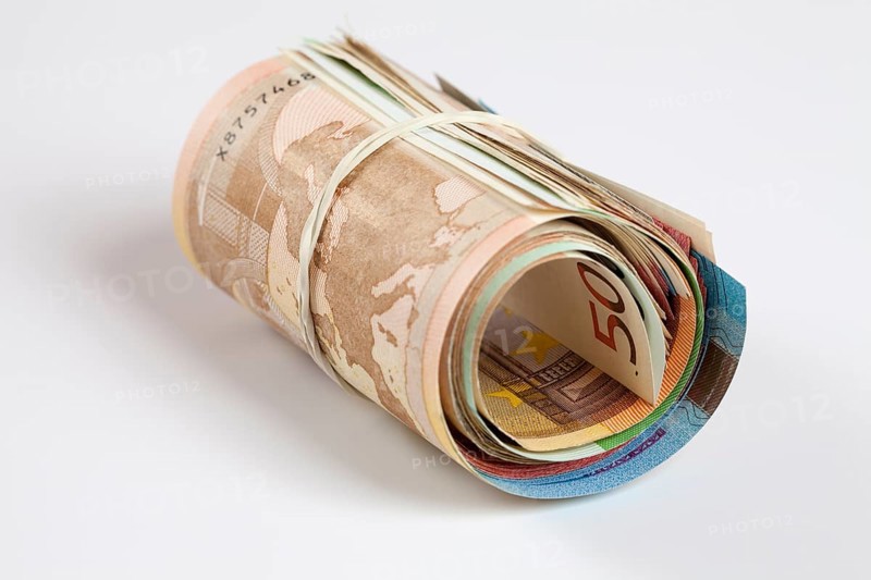 Roll of money with rubber band