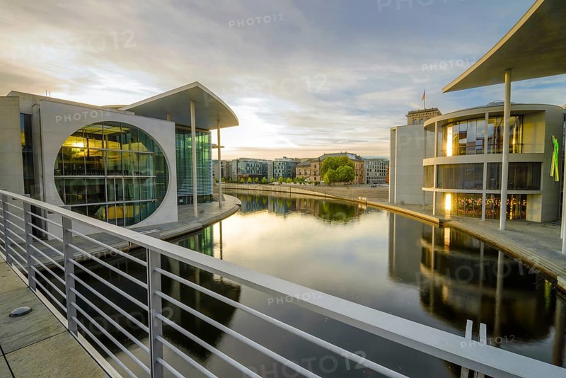 Spree river and Marie-Elisabeth-Luders-Haus