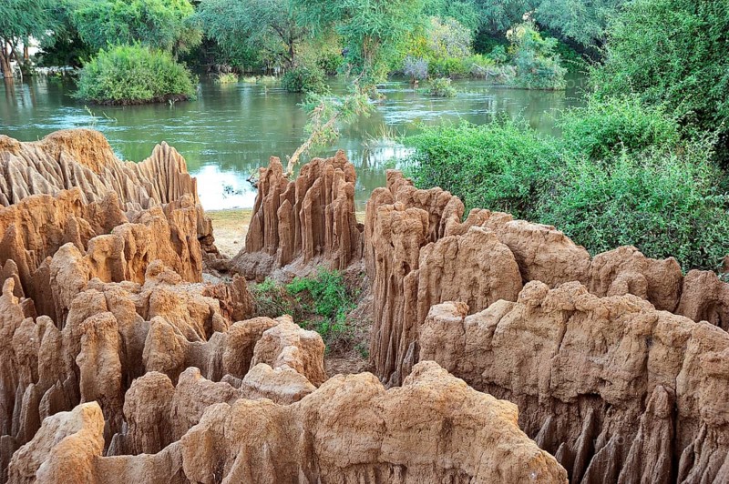 Erosion on the banks of the Zambezi River