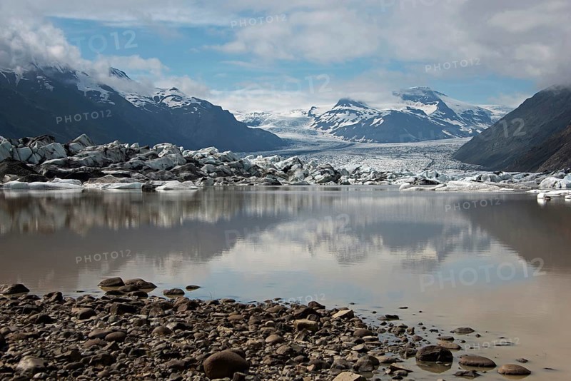 Glacial lake and glacier