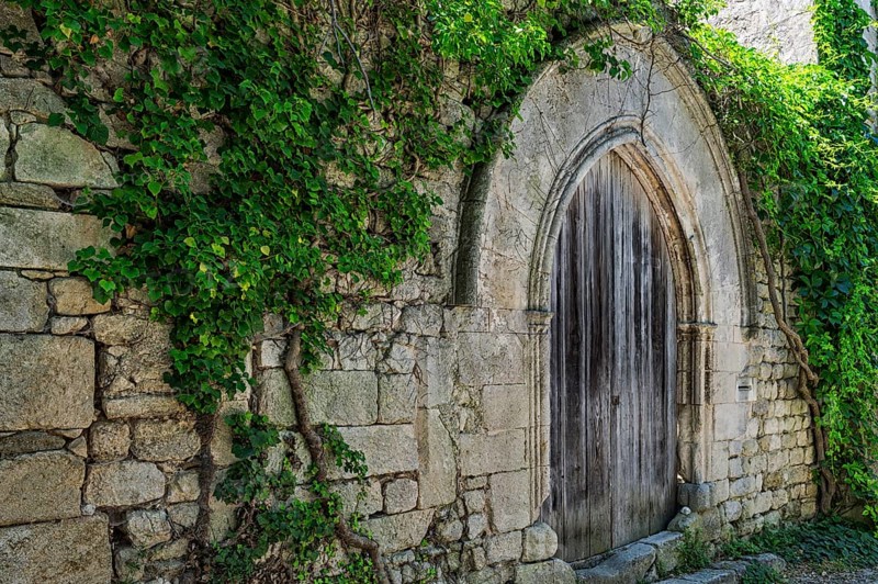 Old wooden door