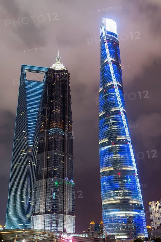 Pudong financial district at night