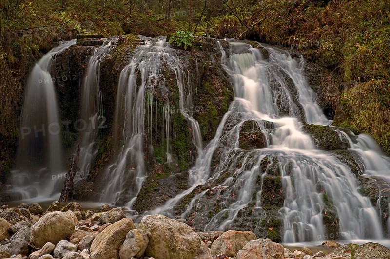 Waterfall in the Schwarzlofer mountain stream