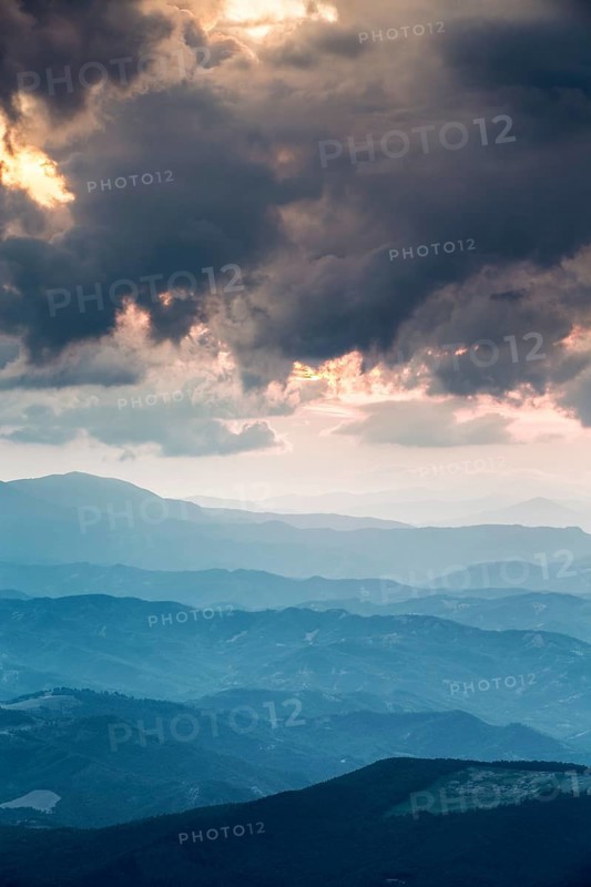 View from Mount Nerone at sunset