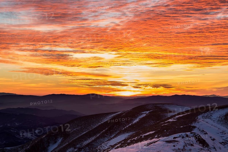 Winter sunset from Mount Nerone